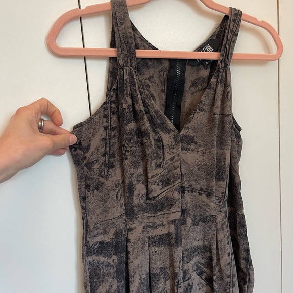 Vena Cava Silk Black and Brown Jumpsuit Denim Like Pattern - Picture 9 of 9